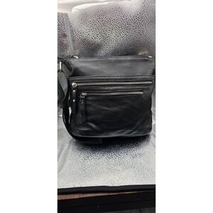 Great American Leather Works Black Leather Crossbody Bag Organizer Purse